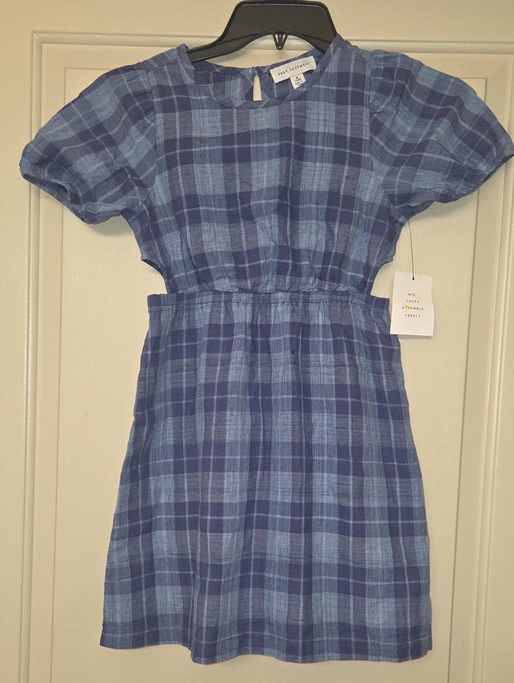 The Children's Place Blue Plaid Short-Sleeve Cotton Dress